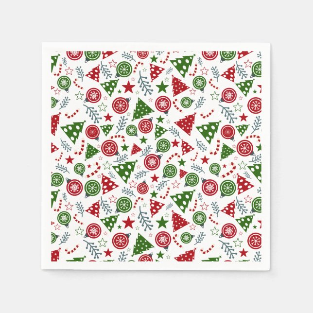 Servilleta De Papel Patrón de elementos navidades (Anverso)