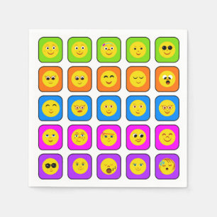 Servilleta De Papel Patrón de emoticonos de arcoíris felices