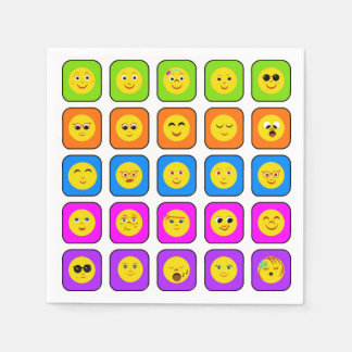 Servilleta De Papel Patrón de emoticonos de arcoíris felices