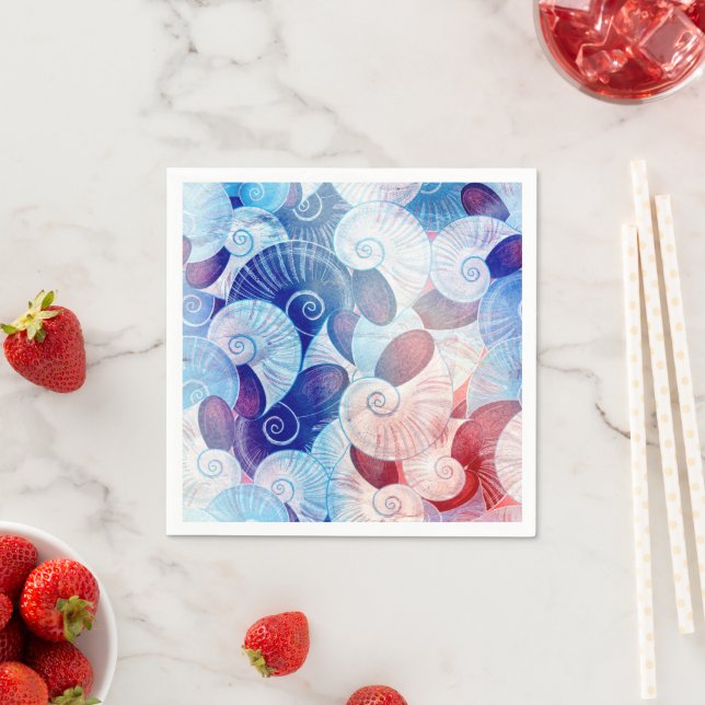 Servilleta De Papel Patrón de escenas de conchas marinas (In situ)