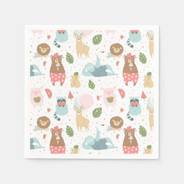 Servilleta De Papel Patrón de eslogan y amigos (Anverso)