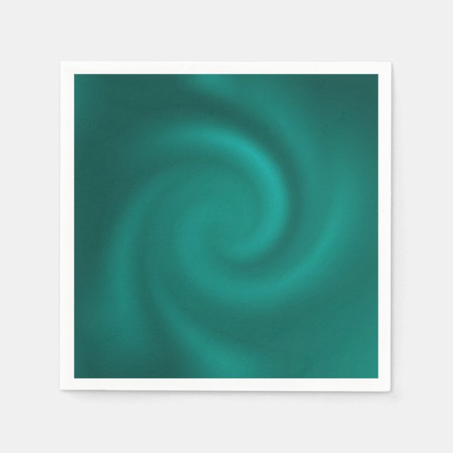 Servilleta De Papel Patrón de espiral verde y turquesa. (Anverso)