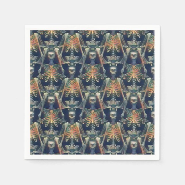 Servilleta De Papel Patrón de esqueletos Fantasía Guay Halloween Party (Anverso)