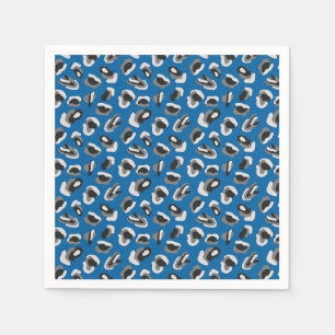 Servilleta De Papel Patrón de estampado de animal leopardo azul modern