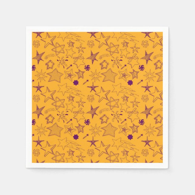 Servilleta De Papel Patrón de estrellas (Anverso)