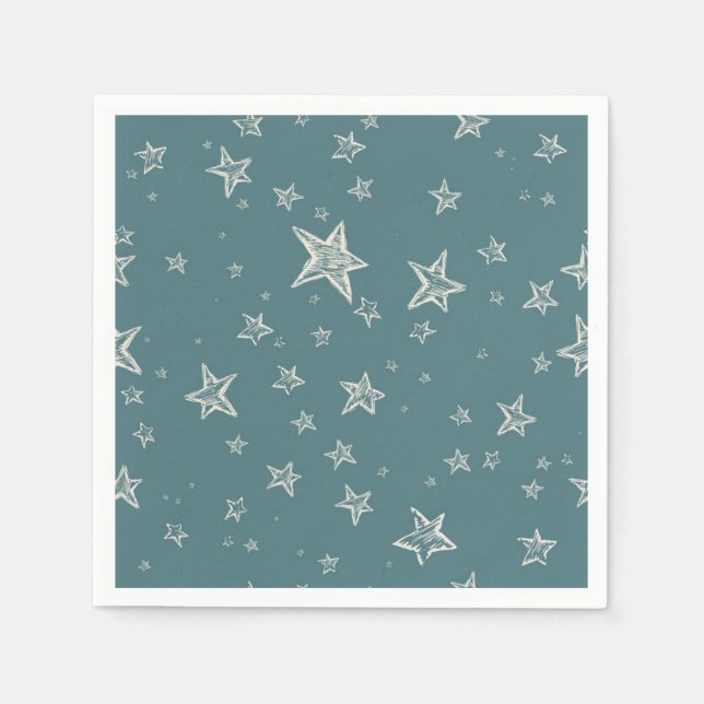 Servilleta De Papel Patrón de estrellas (Anverso)