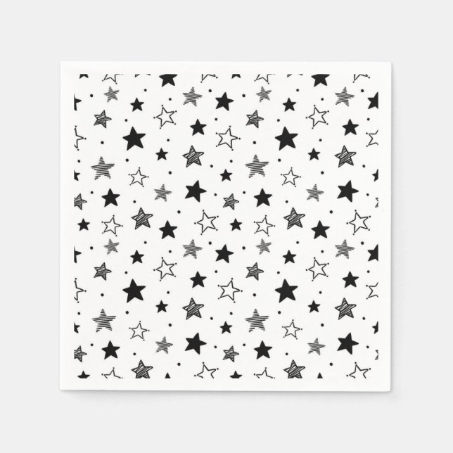 Servilleta De Papel Patrón de estrellas (Anverso)