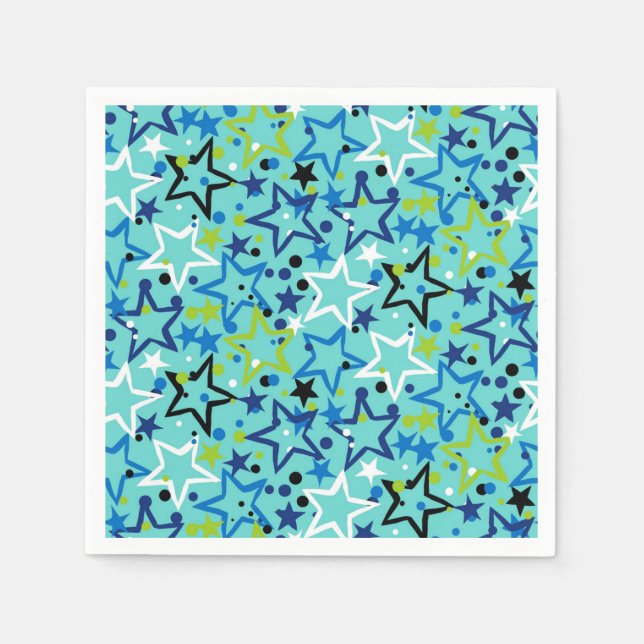 Servilleta De Papel Patrón de estrellas (Anverso)