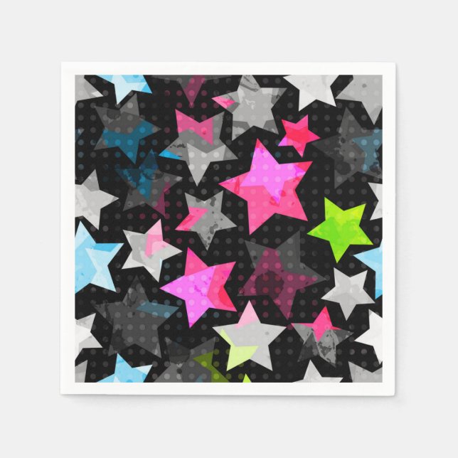 Servilleta De Papel Patrón de estrellas (Anverso)