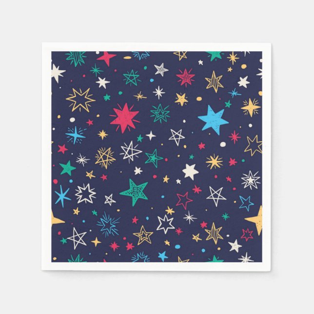 Servilleta De Papel Patrón de estrellas (Anverso)
