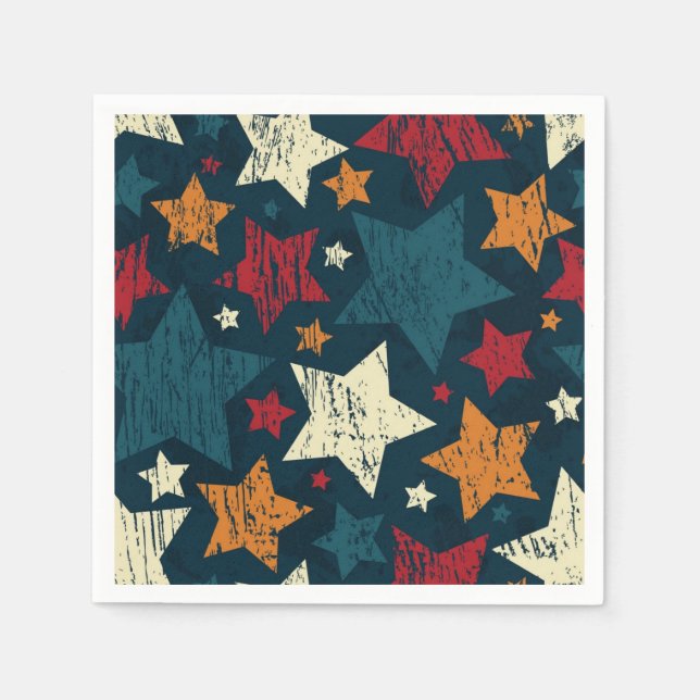 Servilleta De Papel Patrón de estrellas (Anverso)