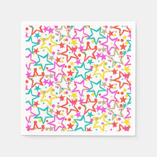 Servilleta De Papel Patrón de estrellas (Anverso)