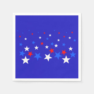 Servilleta De Papel Patrón de estrellas azul, rojo y blanco