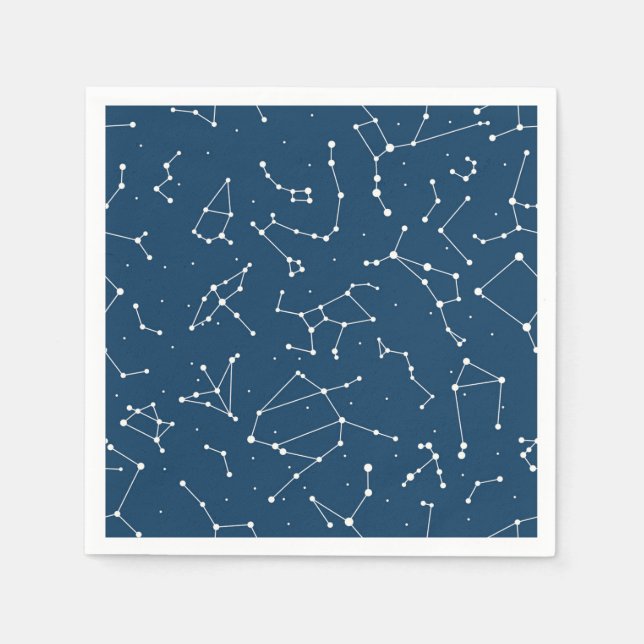 Servilleta De Papel Patrón de estrellas de constelación (Anverso)