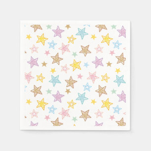 Servilleta De Papel Patrón de estrellas pastel coloridas lindas