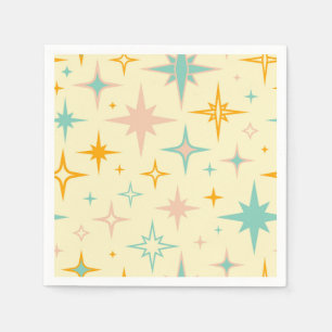 Servilleta De Papel Patrón de estrellas retro coloridas