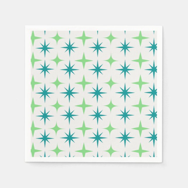Servilleta De Papel Patrón de explosiones de estrellas retro de mediad (Anverso)