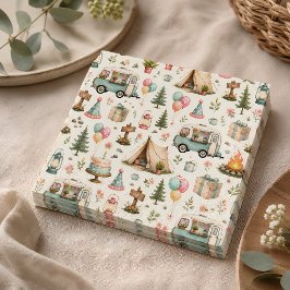 Servilleta De Papel Patrón de fiesta de cumpleaños de campista feliz l