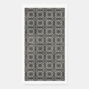 Servilleta De Papel Patrón de filigrí gris y negro metálico