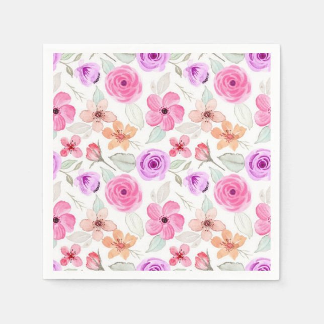 Servilleta De Papel Patrón de flor (Anverso)