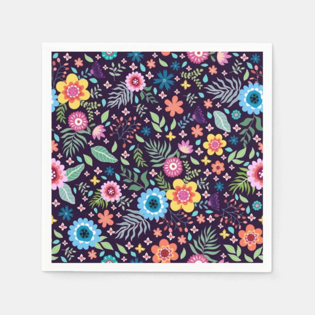 Servilleta De Papel Patrón de flor (Anverso)