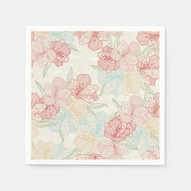Servilleta De Papel Patrón de flor (Anverso)
