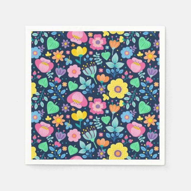 Servilleta De Papel Patrón de flor (Anverso)