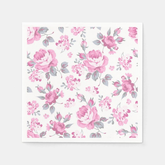 Servilleta De Papel Patrón de flor (Anverso)