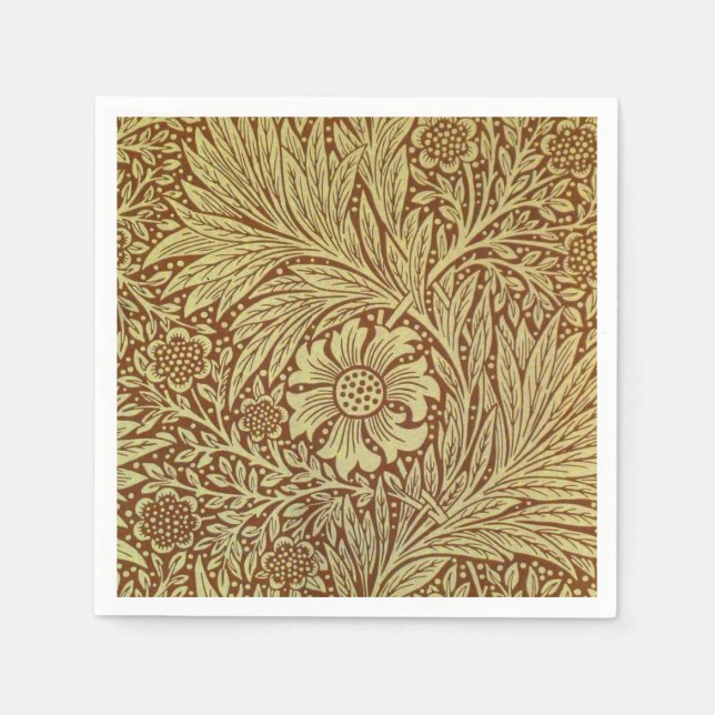 Servilleta De Papel Patrón de Flor Antigua Marigold de William Morris (Anverso)