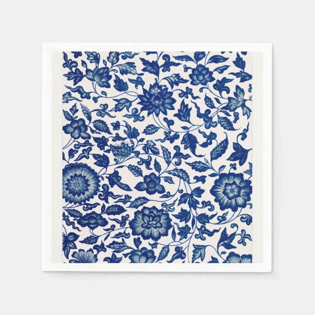 Servilleta De Papel patrón de Flor Azul (Anverso)