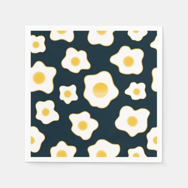 Servilleta De Papel Patrón de flor de huevos fritos (Anverso)