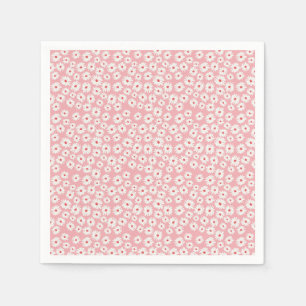 Servilleta De Papel Patrón de flor de margarita magenta rosa