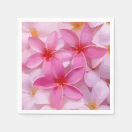 Servilleta De Papel Patrón de flor de Plumeria Rosa