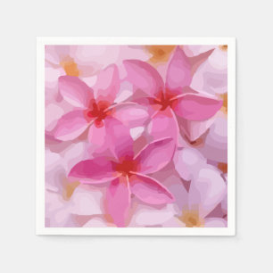 Servilleta De Papel Patrón de flor de Plumeria Rosa