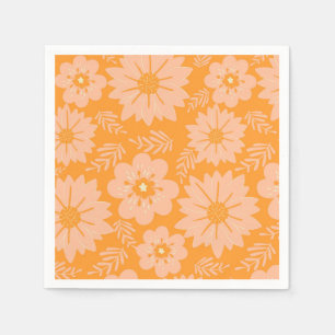 Servilleta De Papel Patrón de flor del Naranja de Fuzz de color rosa d
