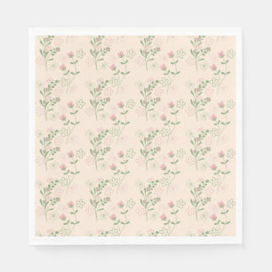 Servilleta De Papel Patrón de flor del Retro Verde Rosa Y2K 70