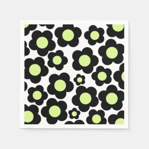 Servilleta De Papel Patrón de flor hippie verde neonatal precoz