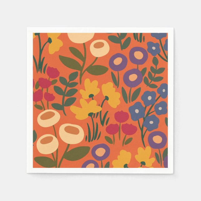 Servilleta De Papel Patrón de flores (Anverso)