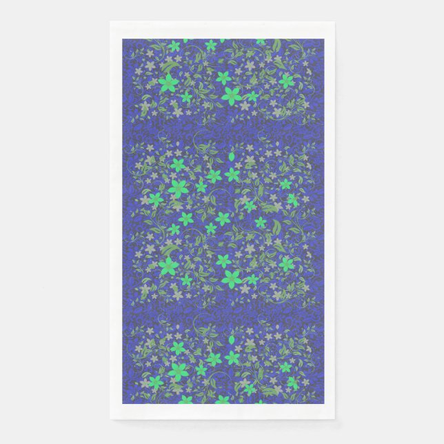 Servilleta De Papel Patrón de flores 08.b DGrey BG (Anverso)