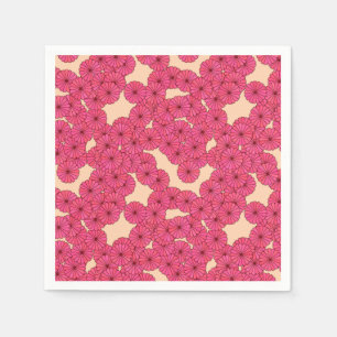 Servilleta De Papel Patrón de flores Art Deco - rosa profundo y meloco