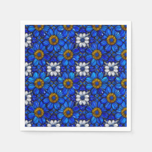 Servilleta De Papel Patrón de flores azules