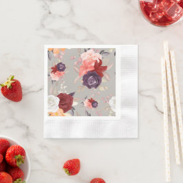 Servilleta De Papel Patrón de flores coloridas que incluyen rosas