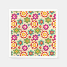 Patrón de flores de arte folclórico mexicano