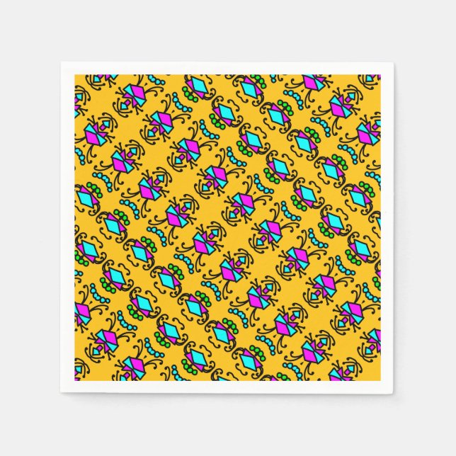 Servilleta De Papel Patrón de flores de bicho de perro (Anverso)