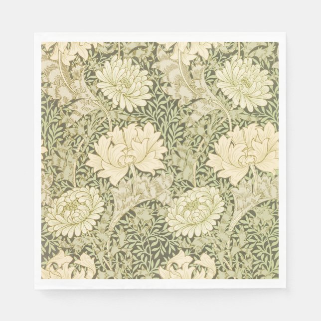 Servilleta De Papel Patrón de flores de crisantemo (por William Morris (Anverso)