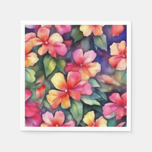 Servilleta De Papel Patrón de Flores de impresiones abstractas colorid