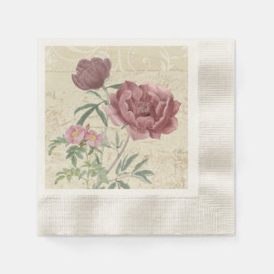 Servilleta De Papel Patrón de flores elegantes rosadas