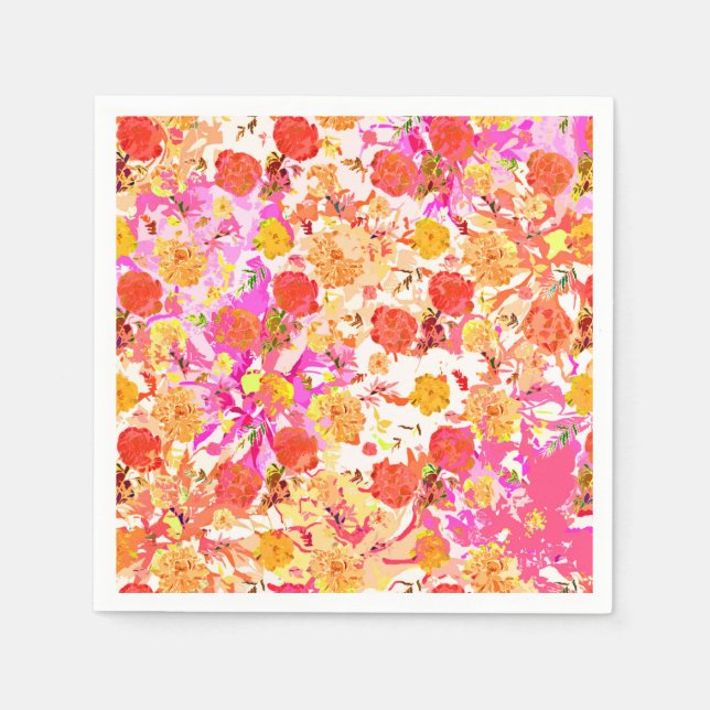 Servilleta De Papel Patrón de flores femeninas lindas (Anverso)