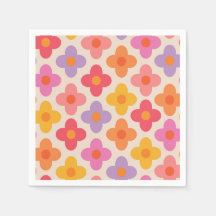Patrón de flores retro coloridas de moda hippie