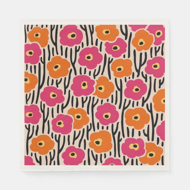 Servilleta De Papel Patrón de flores silvestres (Anverso)